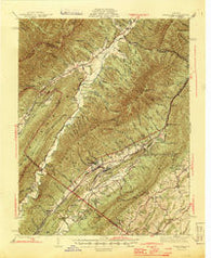 Craigsville Virginia Historical topographic map, 1:62500 scale, 15 X 15 Minute, Year 1945