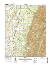 Crimora Virginia Current topographic map, 1:24000 scale, 7.5 X 7.5 Minute, Year 2016