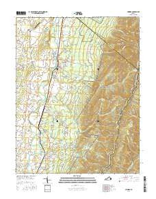 Crimora Virginia Current topographic map, 1:24000 scale, 7.5 X 7.5 Minute, Year 2016