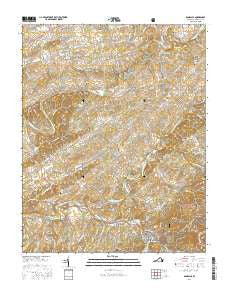 Damascus Virginia Current topographic map, 1:24000 scale, 7.5 X 7.5 Minute, Year 2016