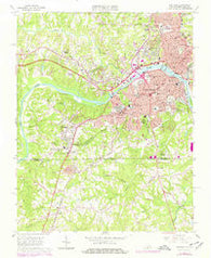 Danville Virginia Historical topographic map, 1:24000 scale, 7.5 X 7.5 Minute, Year 1965