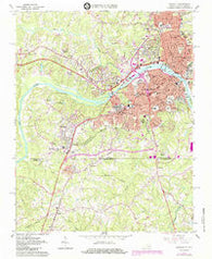 Danville Virginia Historical topographic map, 1:24000 scale, 7.5 X 7.5 Minute, Year 1965