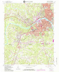Danville Virginia Historical topographic map, 1:24000 scale, 7.5 X 7.5 Minute, Year 1965