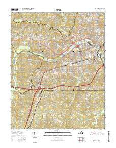 Danville Virginia Current topographic map, 1:24000 scale, 7.5 X 7.5 Minute, Year 2016