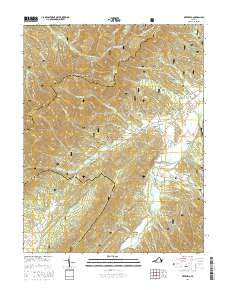 Deerfield Virginia Current topographic map, 1:24000 scale, 7.5 X 7.5 Minute, Year 2016