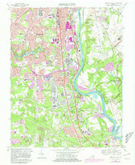 Drewrys Bluff Virginia Historical topographic map, 1:24000 scale, 7.5 X 7.5 Minute, Year 1969