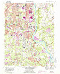 Drewrys Bluff Virginia Historical topographic map, 1:24000 scale, 7.5 X 7.5 Minute, Year 1969