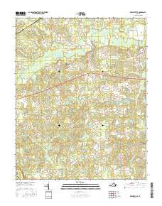 Drewryville Virginia Current topographic map, 1:24000 scale, 7.5 X 7.5 Minute, Year 2016