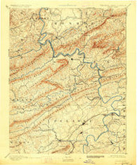 Dublin Virginia Historical topographic map, 1:125000 scale, 30 X 30 Minute, Year 1891