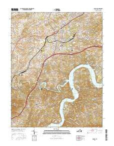 Dublin Virginia Current topographic map, 1:24000 scale, 7.5 X 7.5 Minute, Year 2016