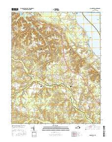 Dunnsville Virginia Current topographic map, 1:24000 scale, 7.5 X 7.5 Minute, Year 2016