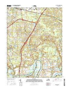 Dutch Gap Virginia Current topographic map, 1:24000 scale, 7.5 X 7.5 Minute, Year 2016