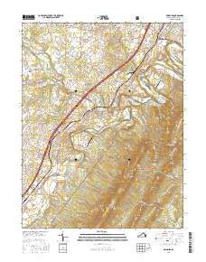 Edinburg Virginia Current topographic map, 1:24000 scale, 7.5 X 7.5 Minute, Year 2016