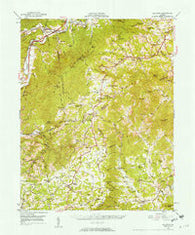 Elliston Virginia Historical topographic map, 1:62500 scale, 15 X 15 Minute, Year 1950