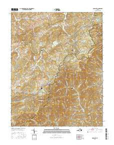 Endicott Virginia Current topographic map, 1:24000 scale, 7.5 X 7.5 Minute, Year 2016