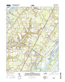 Exmore Virginia Current topographic map, 1:24000 scale, 7.5 X 7.5 Minute, Year 2016