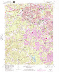 Fairfax Virginia Historical topographic map, 1:24000 scale, 7.5 X 7.5 Minute, Year 1966