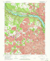 Falls Church Virginia Historical topographic map, 1:24000 scale, 7.5 X 7.5 Minute, Year 1965