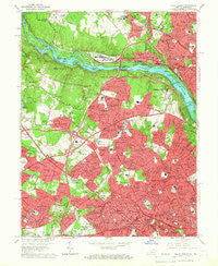 Falls Church Virginia Historical topographic map, 1:24000 scale, 7.5 X 7.5 Minute, Year 1965