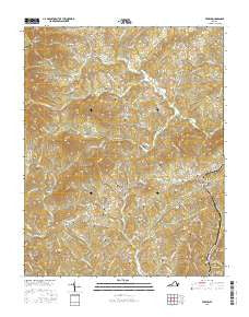 Ferrum Virginia Current topographic map, 1:24000 scale, 7.5 X 7.5 Minute, Year 2016