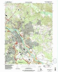 Fredericksburg Virginia Historical topographic map, 1:24000 scale, 7.5 X 7.5 Minute, Year 1994