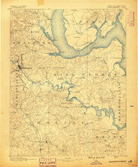 Fredericksburg Virginia Historical topographic map, 1:125000 scale, 30 X 30 Minute, Year 1889