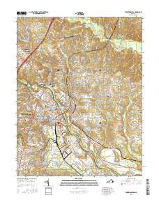 Fredericksburg Virginia Current topographic map, 1:24000 scale, 7.5 X 7.5 Minute, Year 2016