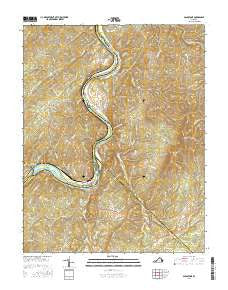 Gladstone Virginia Current topographic map, 1:24000 scale, 7.5 X 7.5 Minute, Year 2016