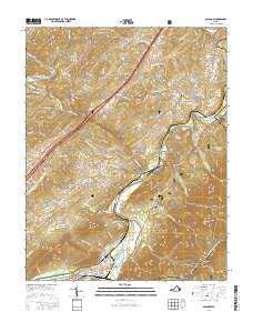 Glasgow Virginia Current topographic map, 1:24000 scale, 7.5 X 7.5 Minute, Year 2016
