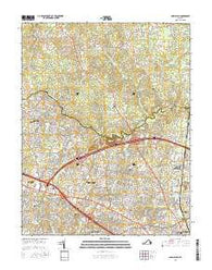 Glen Allen Virginia Current topographic map, 1:24000 scale, 7.5 X 7.5 Minute, Year 2016