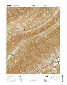 Glenvar Virginia Current topographic map, 1:24000 scale, 7.5 X 7.5 Minute, Year 2016