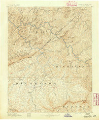 Grundy Virginia Historical topographic map, 1:125000 scale, 30 X 30 Minute, Year 1890