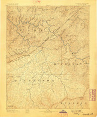 Grundy Virginia Historical topographic map, 1:125000 scale, 30 X 30 Minute, Year 1892