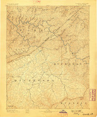 Grundy Virginia Historical topographic map, 1:125000 scale, 30 X 30 Minute, Year 1892