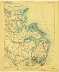 Hampton Virginia Historical topographic map, 1:62500 scale, 15 X 15 Minute, Year 1907