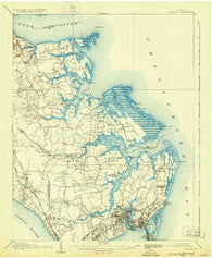 Hampton Virginia Historical topographic map, 1:62500 scale, 15 X 15 Minute, Year 1907