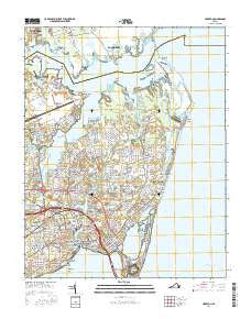 Hampton Virginia Current topographic map, 1:24000 scale, 7.5 X 7.5 Minute, Year 2016