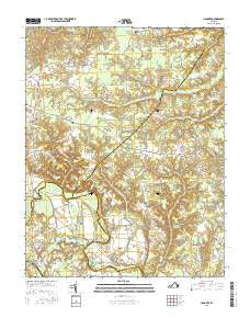 Hanover Virginia Current topographic map, 1:24000 scale, 7.5 X 7.5 Minute, Year 2016