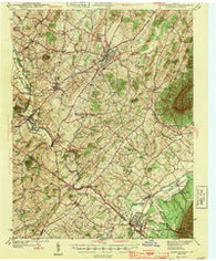 Harrisonburg Virginia Historical topographic map, 1:62500 scale, 15 X 15 Minute, Year 1943