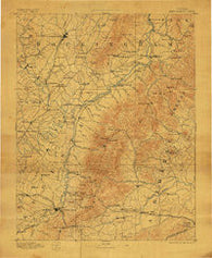Harrisonburg Virginia Historical topographic map, 1:125000 scale, 30 X 30 Minute, Year 1892