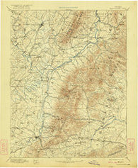 Harrisonburg Virginia Historical topographic map, 1:125000 scale, 30 X 30 Minute, Year 1892