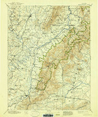 Harrisonburg Virginia Historical topographic map, 1:125000 scale, 30 X 30 Minute, Year 1892