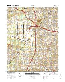 Herndon Virginia Current topographic map, 1:24000 scale, 7.5 X 7.5 Minute, Year 2016