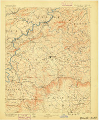 Hillsville Virginia Historical topographic map, 1:125000 scale, 30 X 30 Minute, Year 1889