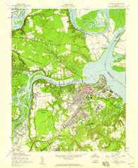Hopewell Virginia Historical topographic map, 1:24000 scale, 7.5 X 7.5 Minute, Year 1952