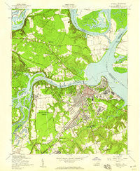 Hopewell Virginia Historical topographic map, 1:24000 scale, 7.5 X 7.5 Minute, Year 1952