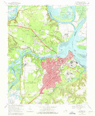 Hopewell Virginia Historical topographic map, 1:24000 scale, 7.5 X 7.5 Minute, Year 1969