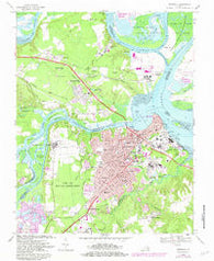 Hopewell Virginia Historical topographic map, 1:24000 scale, 7.5 X 7.5 Minute, Year 1969