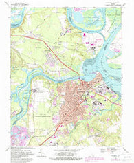 Hopewell Virginia Historical topographic map, 1:24000 scale, 7.5 X 7.5 Minute, Year 1969