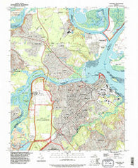 Hopewell Virginia Historical topographic map, 1:24000 scale, 7.5 X 7.5 Minute, Year 1994